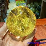 Quả Cầu Đá Thạch Anh Vàng