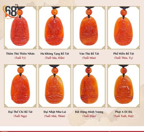 8 Vị Phật Bản Mệnh Đá Mã Não Đỏ