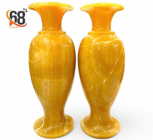 Cặp Lục Bình Đá Ngọc Hoàng Long Cao 60cm