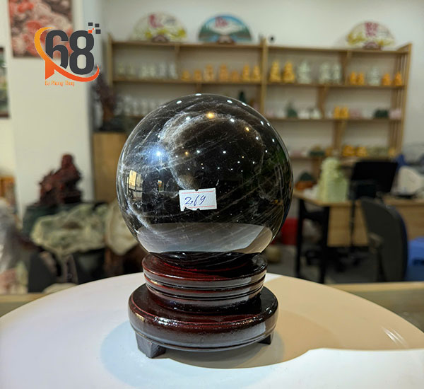 Quả Cầu Đá Thạch Anh Đen 2.69kg