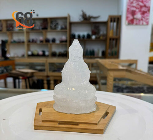 Tượng Quan Âm Thạch Anh Trắng 11.5cm