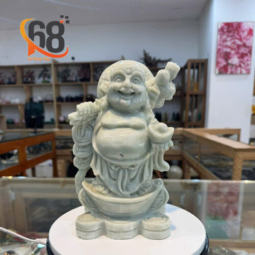 Tượng Di Lặc Đá Xanh Cao 25cm