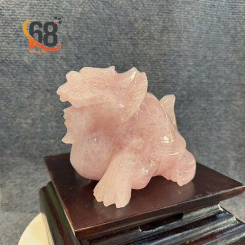 Long Quy Đá Thạch Anh Hồng 13cm