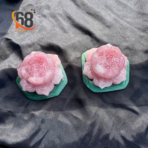 Cặp Sen Đá Thạch Anh Hồng