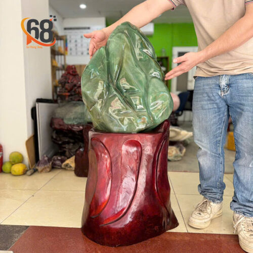 Khối Đá Thạch Anh Xanh Đánh Bóng 74kg