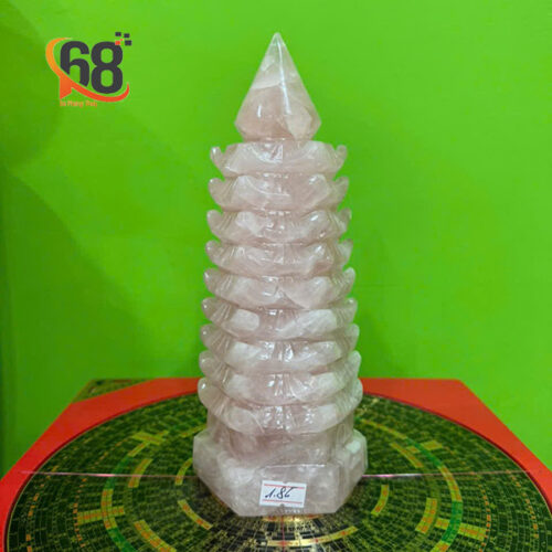 Tháp Văn Xương Đá Thạch Anh Hồng 1.85kg