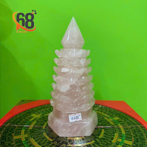 Tháp Văn Xương Đá Thạch Anh Hồng 1.48kg