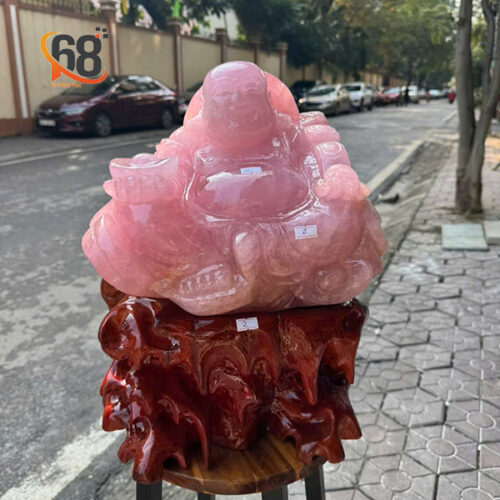 Tượng Di Lặc Thạch Anh Hồng 26.2kg