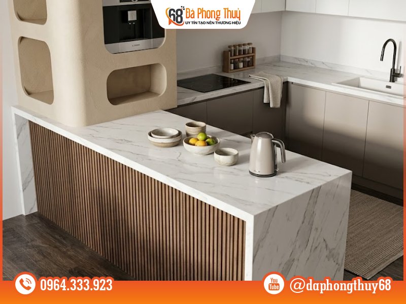 Bố trí đá thạch anh theo từng vị trí trong bếp