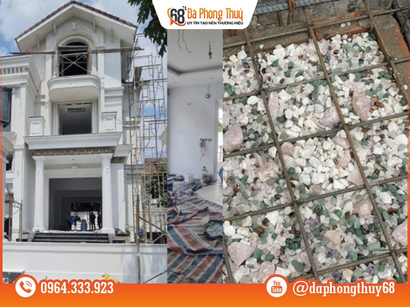 Vị trí nên đặt thạch anh vụn trong phòng khách - Rải đá tại bốn góc phòng
