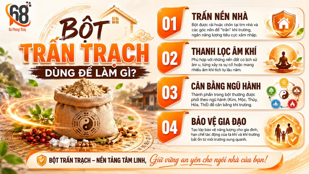 Bột trấn trạch dùng để làm gì? Bột trấn trạch dùng để làm gì?