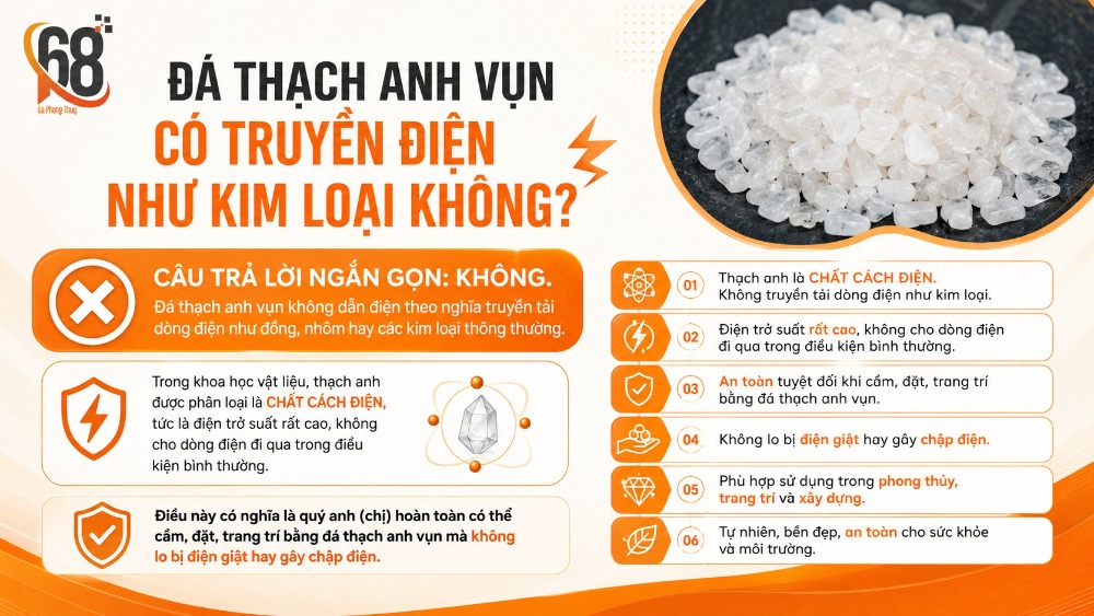 Đá thạch anh vụn có truyền điện như kim loại không?