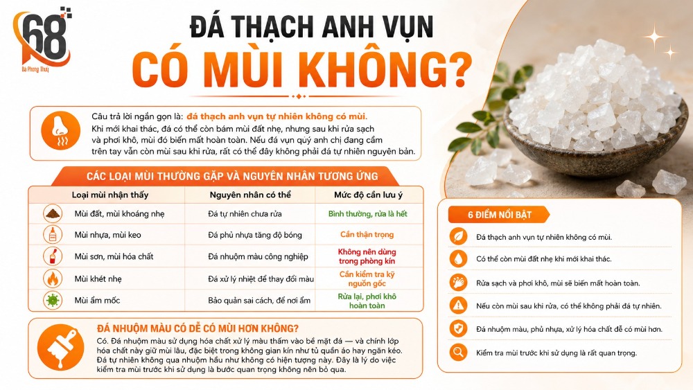 Đá thạch anh vụn có mùi không? Đá thạch anh vụn có mùi không?