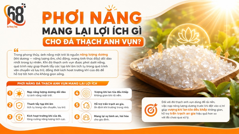 Phơi nắng mang lại lợi ích gì cho đá thạch anh vụn?