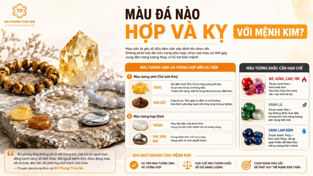 Màu đá nào hợp và kỵ với mệnh Kim? Màu đá nào hợp và kỵ với mệnh Kim?