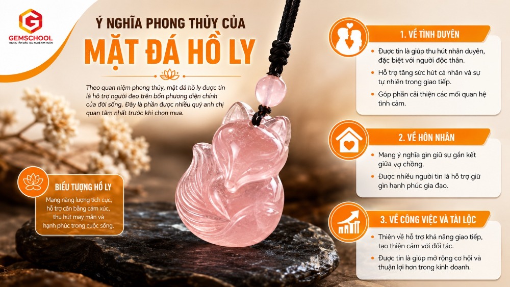 Ý nghĩa phong thủy của mặt đá hồ ly