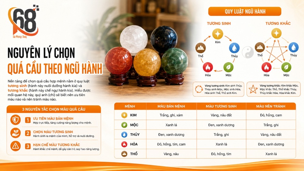 Nguyên lý chọn quả cầu theo ngũ hành Nguyên lý chọn quả cầu theo ngũ hành