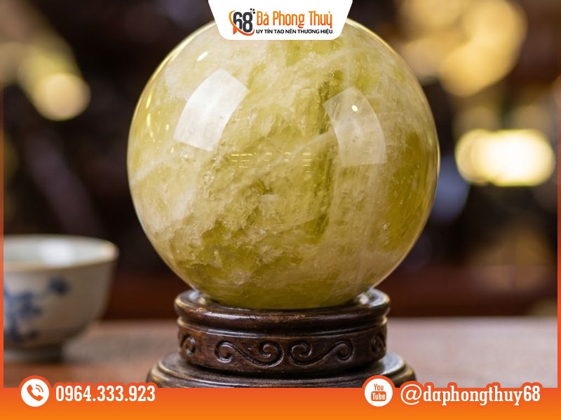 5 loại quả cầu thạch anh hợp mệnh Kim - Quả cầu thạch anh citrine