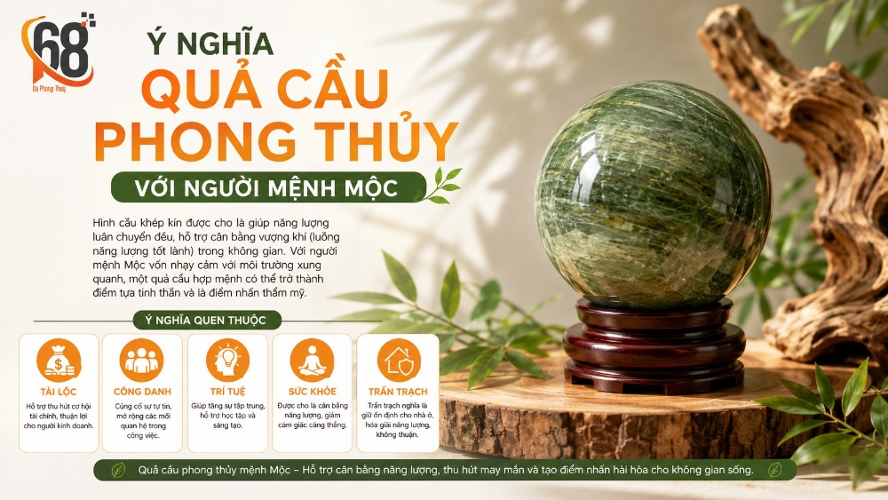 Ý nghĩa quả cầu phong thủy với người mệnh Mộc