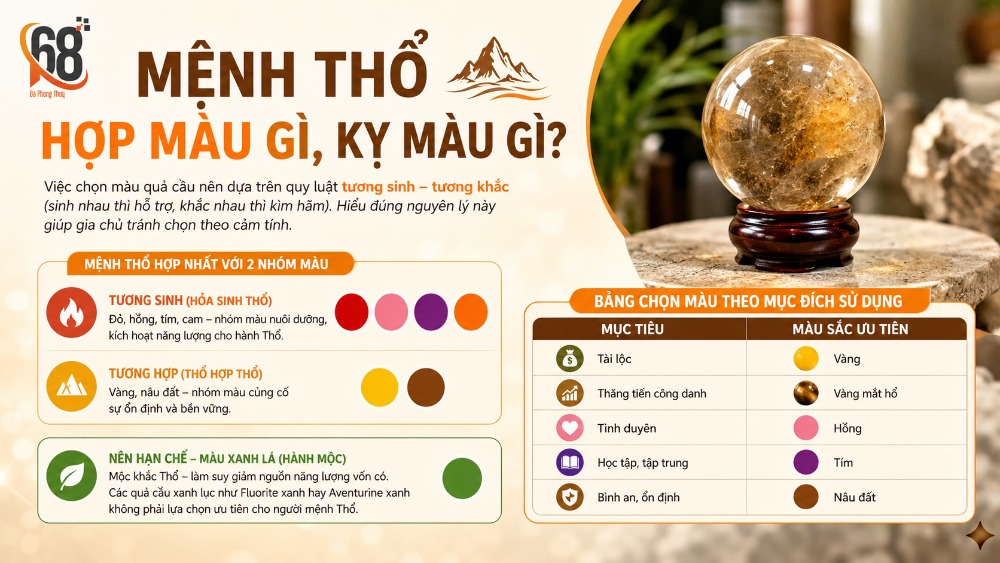 Mệnh Thổ hợp màu gì, kỵ màu gì?