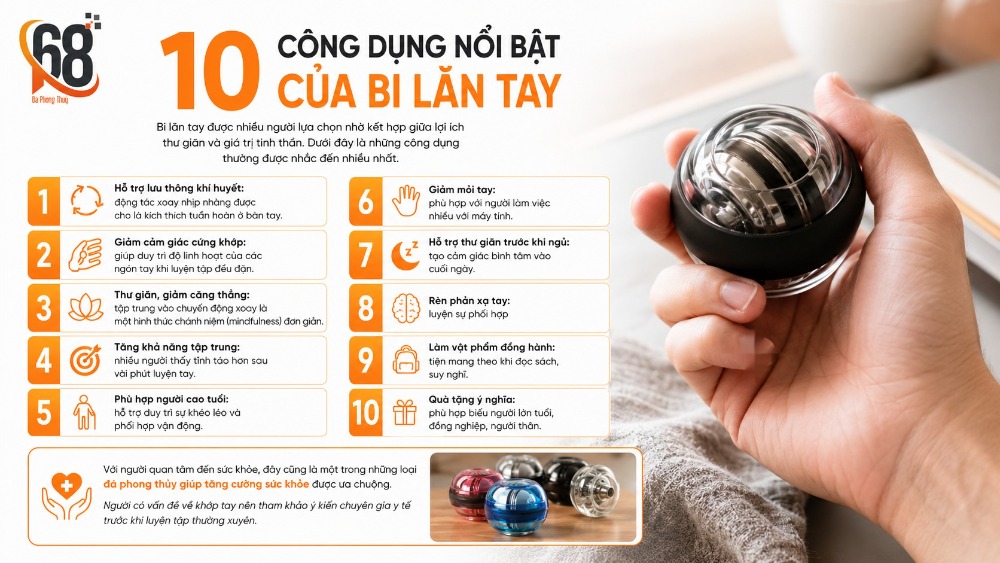 10 công dụng nổi bật của bi lăn tay