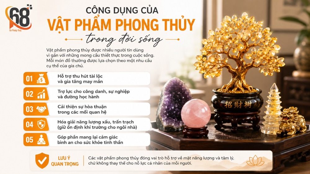 Công dụng của vật phẩm phong thủy trong đời sống