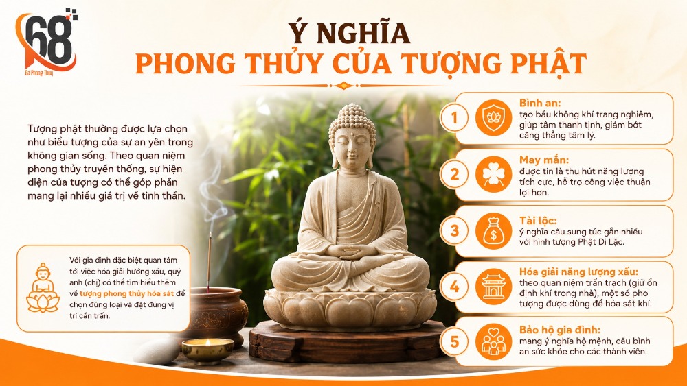 Ý nghĩa phong thủy của tượng phật Ý nghĩa phong thủy của tượng phật
