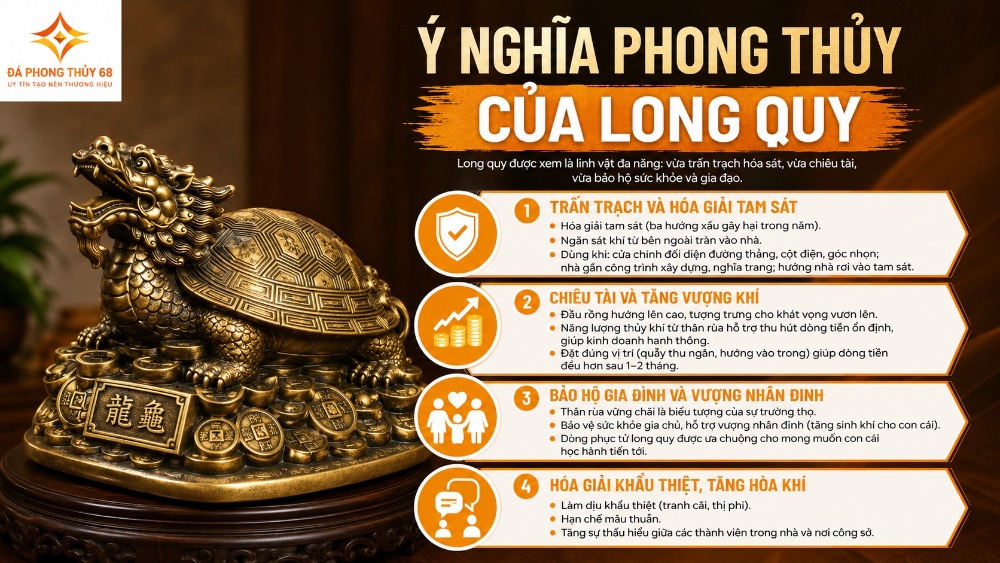 Ý nghĩa phong thủy của long quy