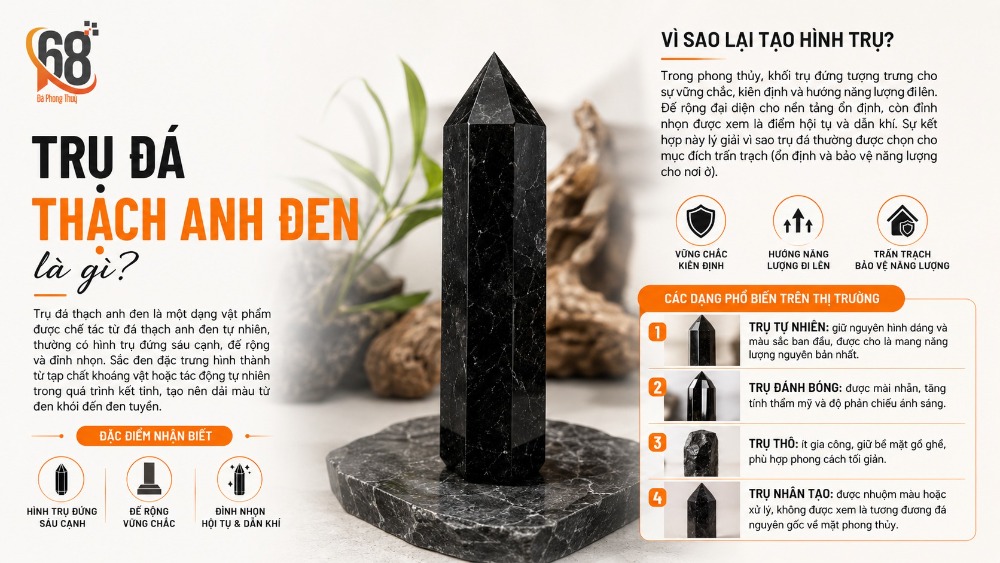 Trụ đá thạch anh đen là gì?