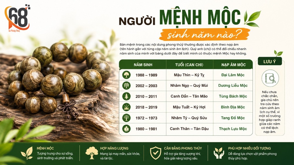 Người mệnh Mộc sinh năm nào? Người mệnh Mộc sinh năm nào?