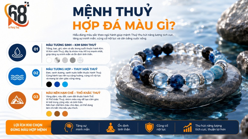 Mệnh Thuỷ hợp đá màu gì?