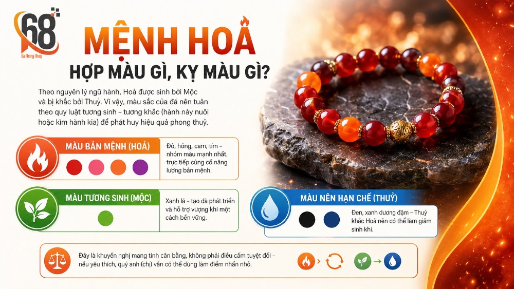 Mệnh Hoả hợp màu gì, kỵ màu gì?