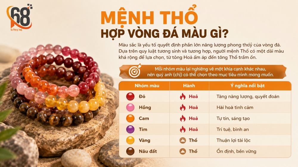 Mệnh Thổ hợp vòng đá màu gì? Mệnh Thổ hợp vòng đá màu gì?