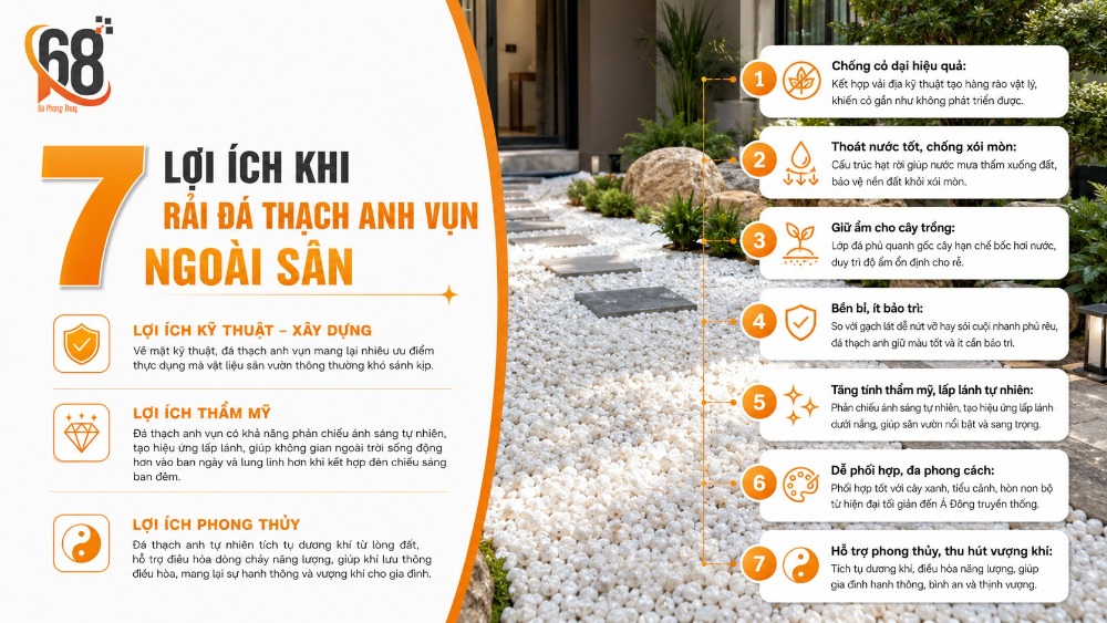 7 lợi ích khi rải đá thạch anh vụn ngoài sân