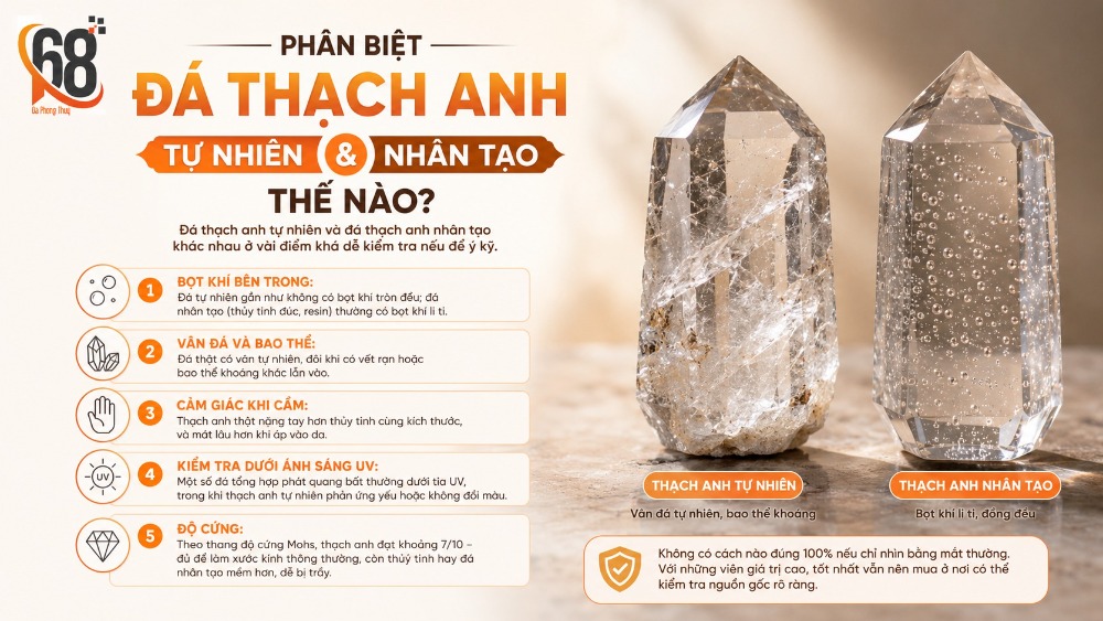 Phân biệt đá thạch anh tự nhiên và nhân tạo thế nào?
