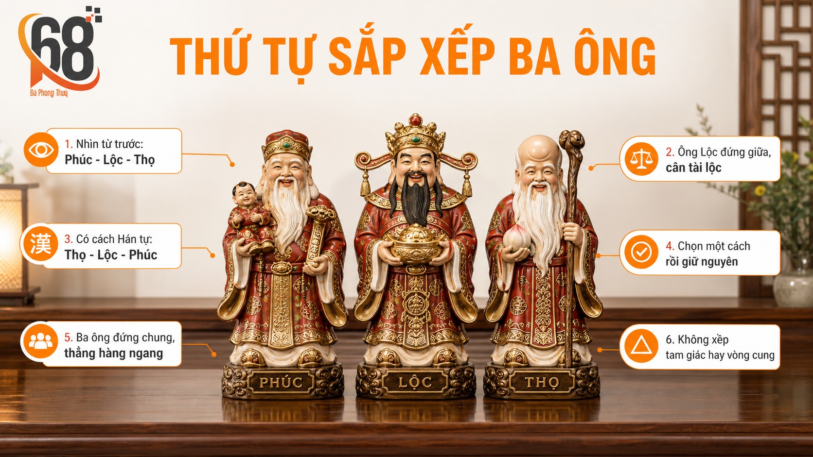 Thứ tự sắp xếp ba ông Thứ tự sắp xếp ba ông