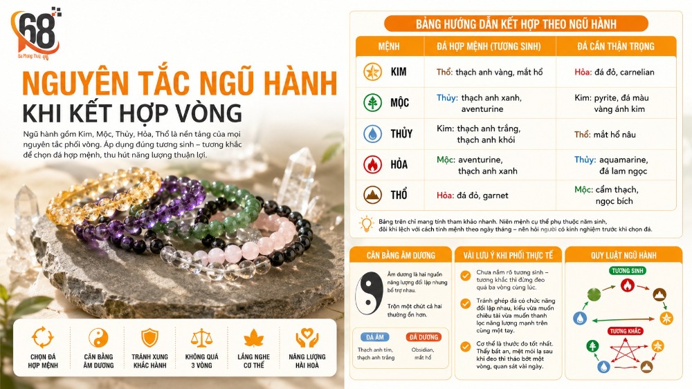 Nguyên tắc ngũ hành khi kết hợp vòng