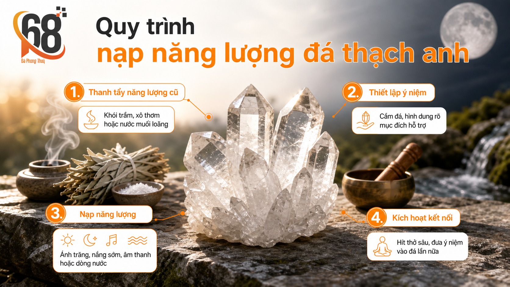 Quy trình nạp năng lượng đá thạch anh