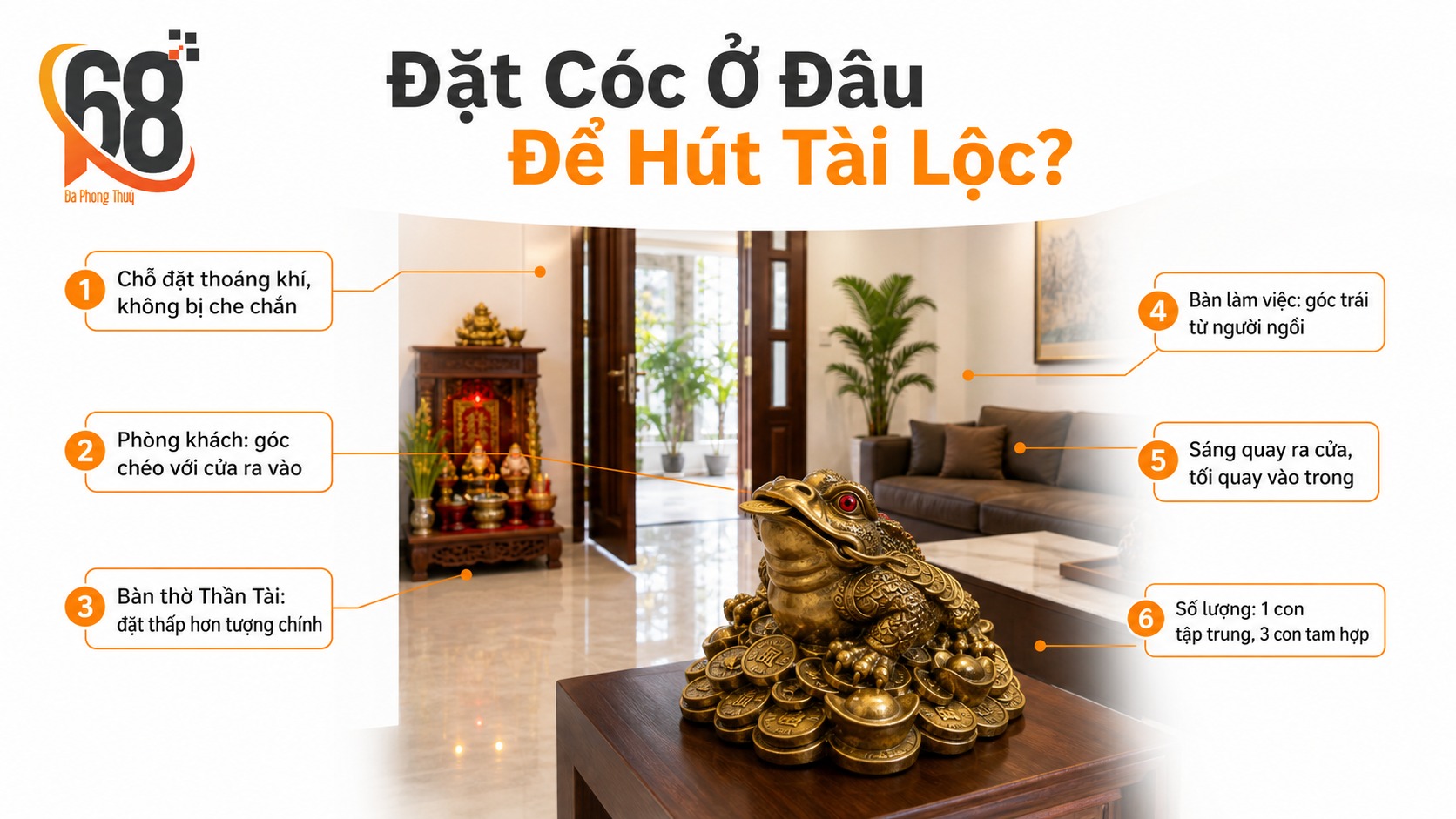Đặt cóc ở đâu để hút tài lộc?