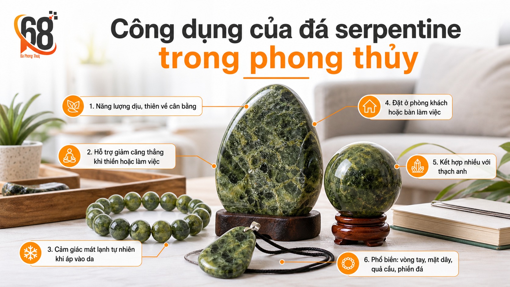 Công dụng của đá serpentine trong phong thủy