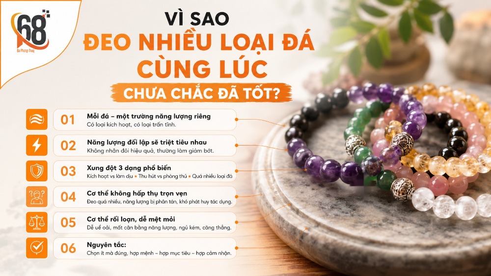 Vì sao đeo nhiều loại đá cùng lúc chưa chắc đã tốt?
