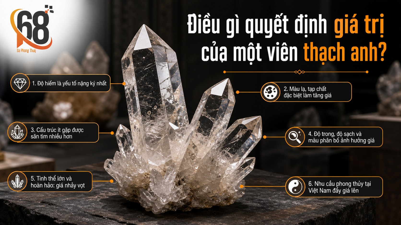 Điều gì quyết định giá trị của một viên thạch anh?