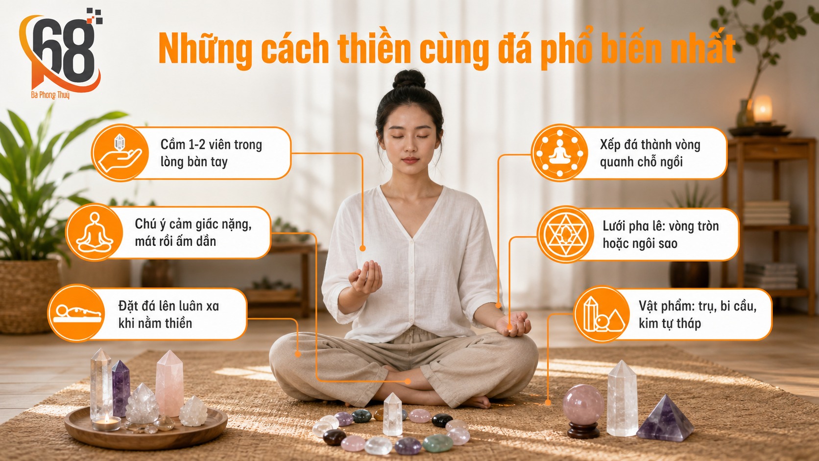 Những cách thiền cùng đá phổ biến nhất