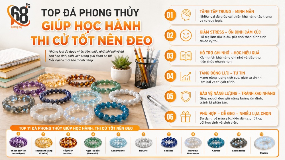 Top đá phong thủy giúp học hành thi cử tốt nên đeo Top đá phong thủy giúp học hành thi cử tốt nên đeo
