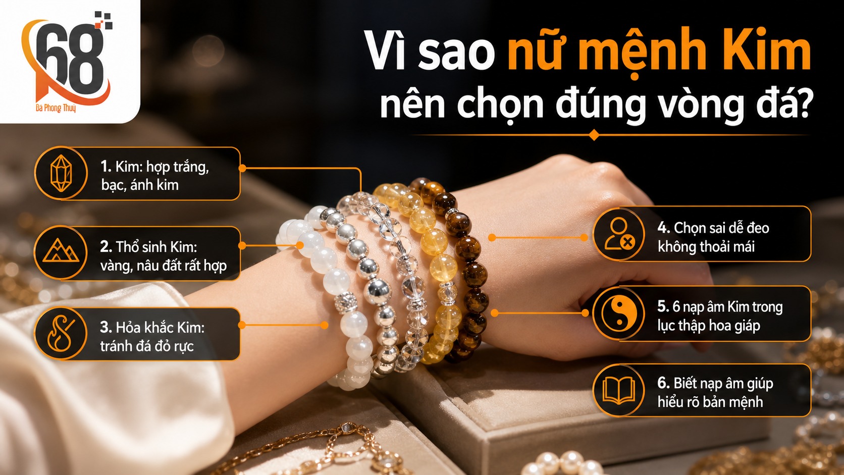 Vì sao nữ mệnh Kim nên chọn đúng vòng đá?