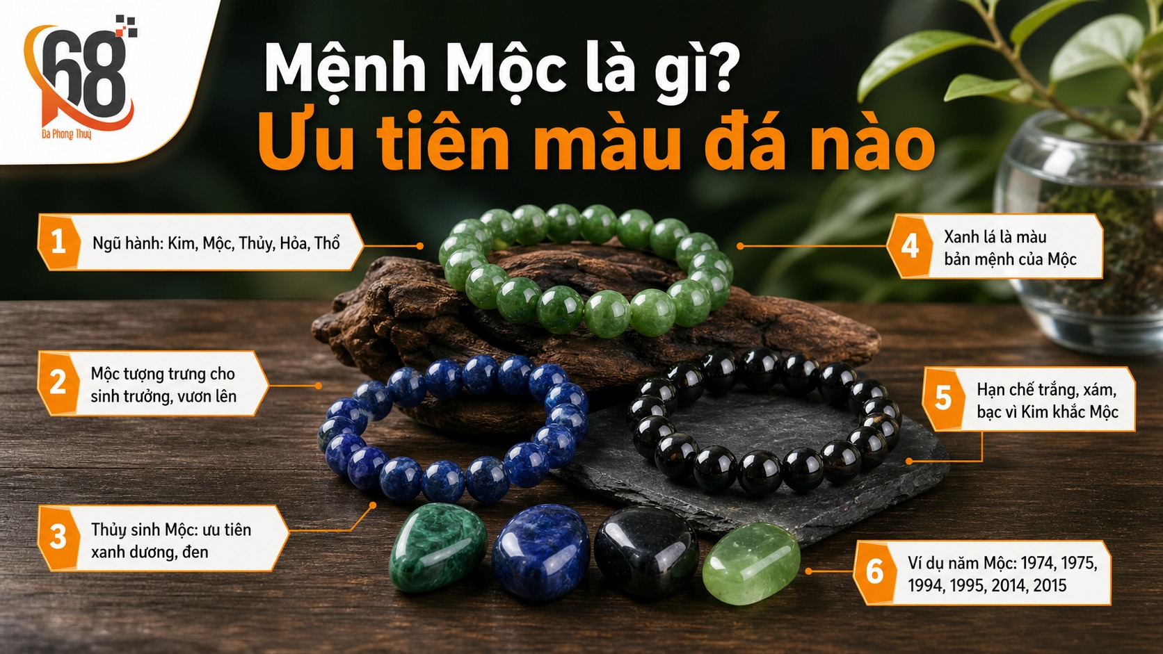 Mệnh Mộc là gì và nên ưu tiên màu đá nào