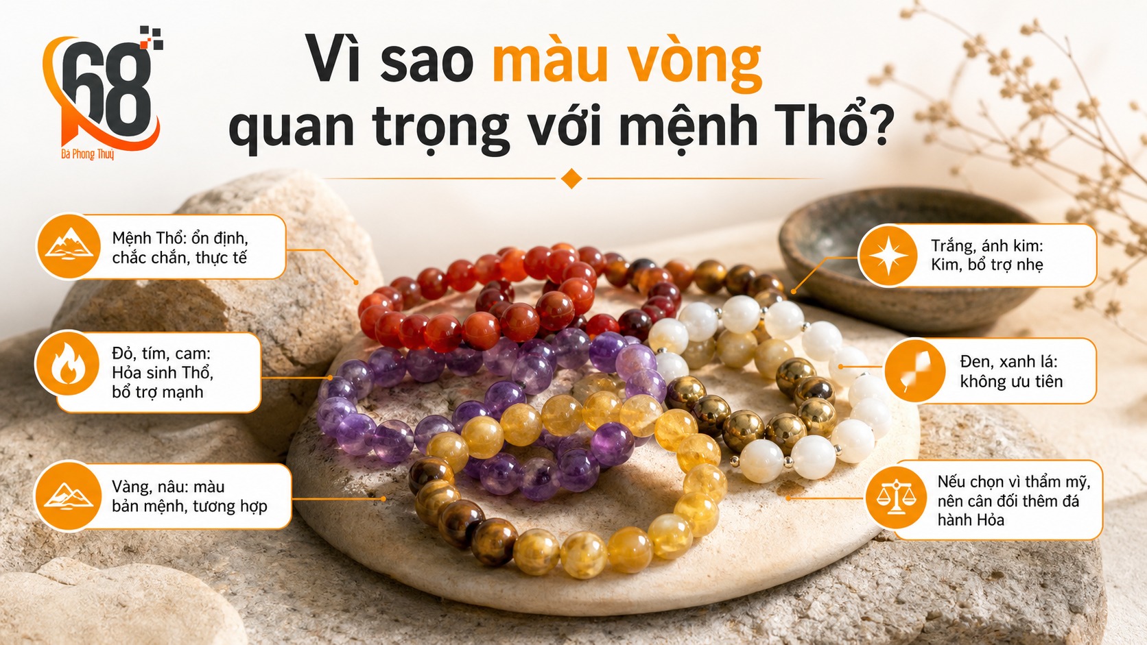 Vì sao màu vòng lại quan trọng với người mệnh Thổ? Vì sao màu vòng lại quan trọng với người mệnh Thổ?