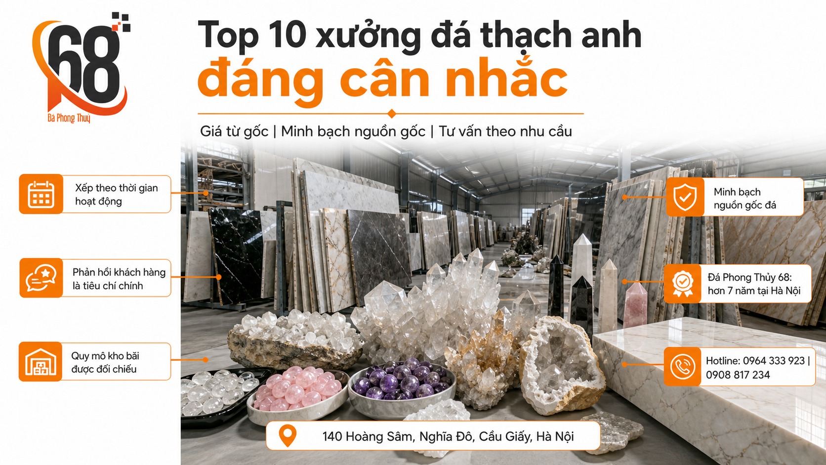 Top 10 xưởng đá thạch anh đáng cân nhắc
