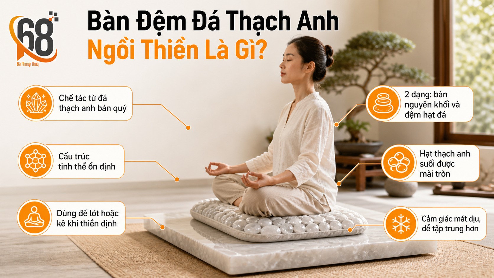 Bàn đệm đá thạch anh ngồi thiền là gì?