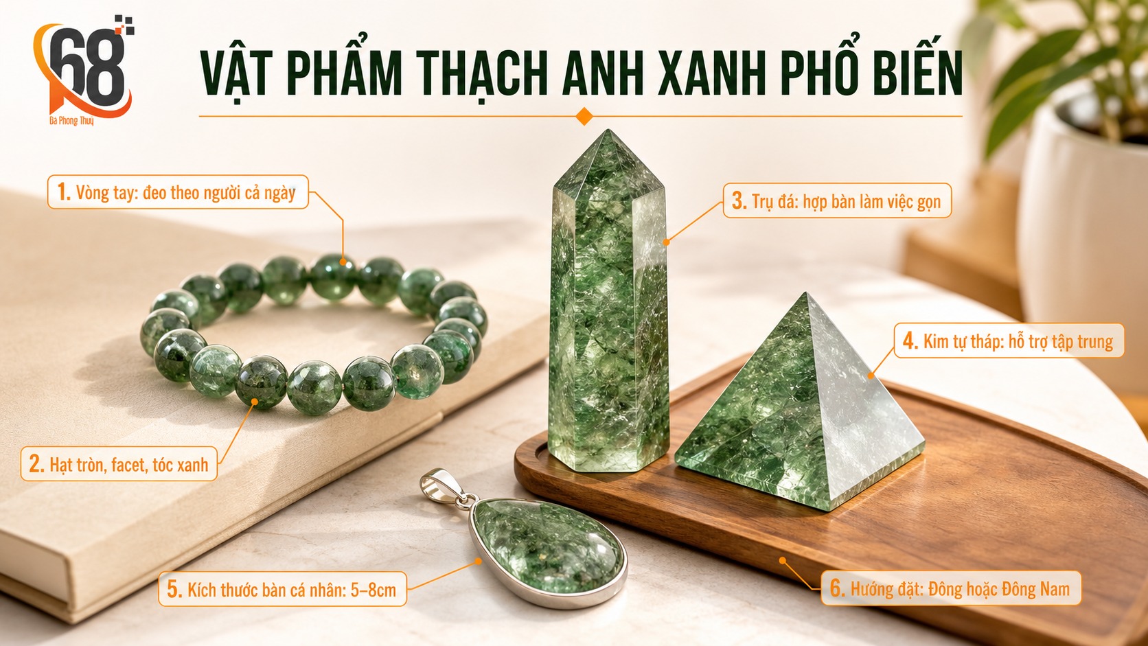 Vật phẩm thạch anh xanh phổ biến Vật phẩm thạch anh xanh phổ biến